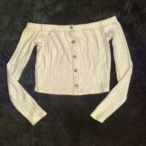 Off the shoulder knit crop top